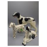 Three Ceramic Dog figures