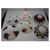 Six South African beaded beer baskets