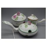 Three Pc Italian porcelain floral