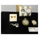 1960s Mickey Mouse cuff links, Mickey Watch,