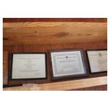 Six Framed Honorary Certificates/Awards of