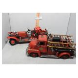 Two Metal Vintage Fire Trucks incl So Prairie