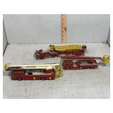 Three Vintage Corgi Fire Trucks including Natures