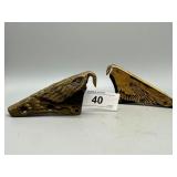 Two Brass Eagle Helmet Adorners