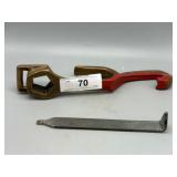 Two Firemen Tools incl Door Opener & Spanner Wrenc