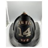 Remsen RFD No. 14 Leather Fireman Helmet with Eagl