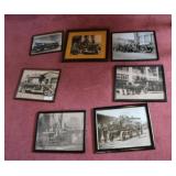 Seven Fire Department Prints incl New York, Walnut