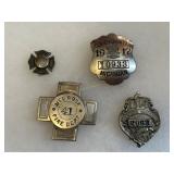 Four badges - Michigan 1917 Chauffeur badge #10933