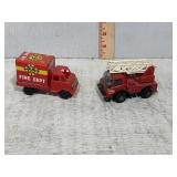Mini Tonka Fire Truck and Plastic/Tin Fire Dept.