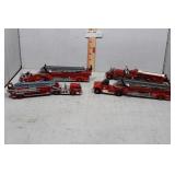 Four Diecast Aerial Ladder Fire Trucks incl