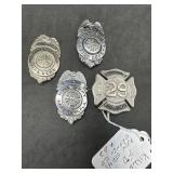 Four Florida Fireman Badges incl Fireman