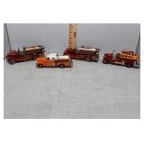Four Diecast Fire Department Vehicles: Signature