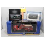 Three NIB Diecast Models of Firefighter Vehicles