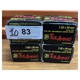 4x$ - Four Boxes of Tulammo 7.62 x 39mm FMJ 122 gr