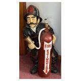 Contemporary Resin Firefighter Figure - 30" H