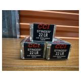 3x$ - Three CCI Stinger .22LR HP 32 gr. (50 rounds