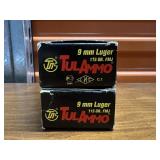 2x$ - Two Boxes of Tulammo 9mm Luger FMJ 115 gr (5