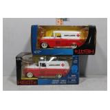 2x$ - Two Jada Heat 1957 Chevy Suburban 1:24 Red