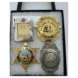 Four Police badges - Todd Corp. San Fran, Akron OH