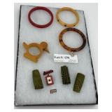 Bakelite jewelry - bracelets, Bird napkin ring