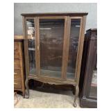 Four Shelf Glass Display Cabinet with Cabriole Leg