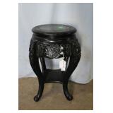 Fern stand in black lacquered 21" stand with carve
