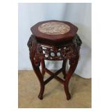 Marble top fern stand with cherry blossom carved s