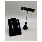 Two pairs 14kt earrings - 5.8gtw