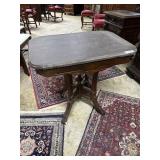 East Lake Marble top Side Table with unfinished Br