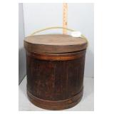 1800s Furkin oversized bucket with replaced lid &