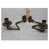 Articulated candle wall sconces & brass wood handl