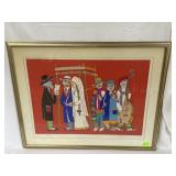 Jewish wedding signed litho by Jovan Obican