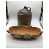 Roseville Dogwood 14" Center Bowl with Crack 454/1