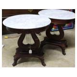 2x$ - Mahogany harp based lamp tables 22" x 18" x