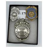Three Police Badges - Fulton, Ga, House of Represe