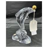 Seves Dolphin figure with gold ball 7" overall