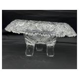 Outstanding pedestal cut crystal bowl with tri leg