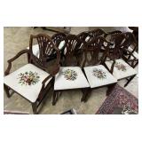 Nine Shield Back Dining Chairs with Two Captains a