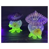 Jack in the pulpit art glass vases with uranium fe