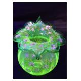 Vaseline glass Jack in the pulpit style bulbous va
