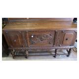 Oak Jacobean sideboard with slight damage to woode