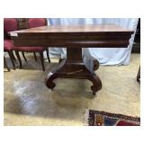 Empire Burl mahogany heavy skirting card table on