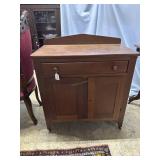 Walnut single drawer double door 31" x 17" x 35"