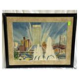 Jacksonville Watercolor "Independent Life" 31" x 2