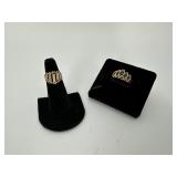 10kt Band Ring (4gtw) & 14kt Sapphire Ring (5gtw)