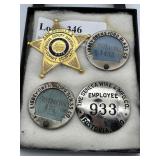 4 Police Badges - Summit County OH, Libbey Owens F