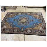 Turkish Anadolum Wool Rug in Brilliant blue - 9.5