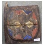 African Shield 16" x 18" in red, white and blue pa