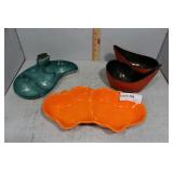 Shelf grouping MCM pottery - Two Shawnee No. 1007