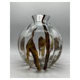 Hand Blown Czechoslovakian Bulbous Vase 8" H